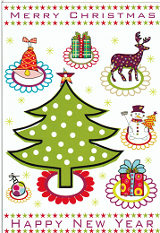 CARD - MERRY CHRISTMAS HAPPY NEW YEAR (WITH ENVELOPE)