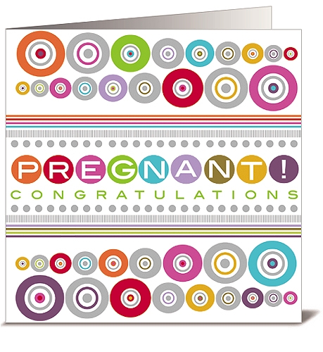 CARD - CONGRATULATIONS PREGNANT ! (WITH ENVELOPE)