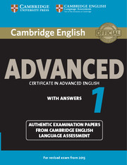 CAMBRIDGE ENGLISH ADVANCED 1 FOR REVISED 2015 EXAM STUDENT'S BOOK WITH ANSWERS