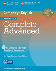 COMPLETE ADVANCED SECOND EDITION TEACHER'S BOOK WITH TEACHER'S RESOURCES CD-ROM